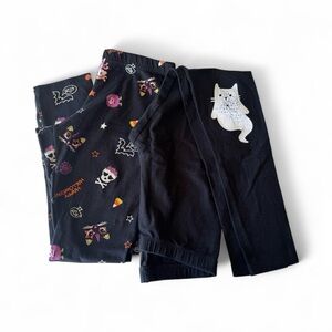 Girls Size L 10/12 Halloween Leggings - Black and Multicolor